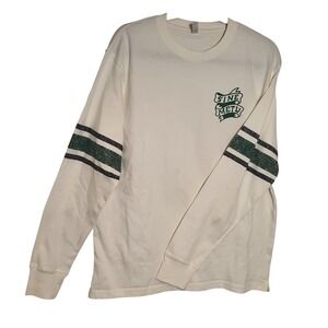 Pennant Jameson Sine Metu Long Sleeve Shirt Mens Medium Cream Green Stripe Irish